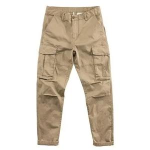 Pantalones de Trabajo Casuales Ligeros de Algodón Puro para Hombre con Bolsillos Grandes para Protección Laboral en Obras de Construcción - Product Image 1