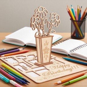 Qualité supérieure à la main peint en bois artisanat Art déco fleur ornement décor écologique pour anniversaire fête de mariage Diwali - Product Image 2