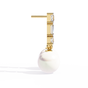 Haute qualité Simple perle cultivé en laboratoire CVD diamant princesse coupe IGI certifié romantique or Rose boucles d'oreilles de luxe bijoux haut de gamme - Product Image 3