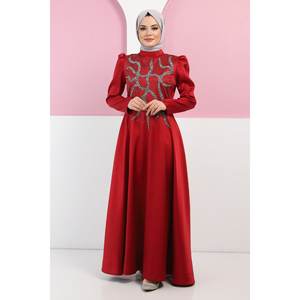 ElbiseStone Casual A-Line Gown <b>Dress</b> <b>Romantic</b> Silhouette XL Size Natural Waistline Regular Sleeves 100% Polyester - Product Image 1