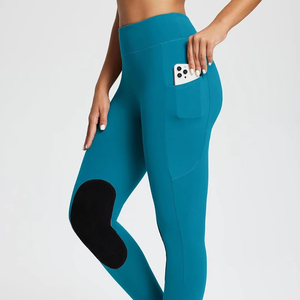 Pantalons d'équitation pour hommes et femmes, pantalons d'équitation respirants et extensibles avec siège complet, genouillères en silicone antidérapantes - Product Image 1