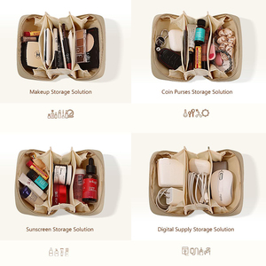 カスタムロゴ高級女性クラッチPuレザーメイク収納バッグトラベルファミリートイレタリーコスメティックポーチ - Product Image 4