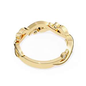 แหวนแต่งงานเพชรโค้งสีทอง18K ที่กำลังเป็นที่นิยมสายรัดข้อมือเพชรธรรมชาติสำหรับผู้หญิงแหวนหมั้นหินหลายชั้น - Product Image 4