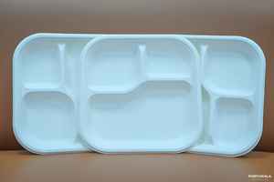 Embalaje de bagazo de 10 pulgadas, plato de cena de 3 compartimentos, platos de papel compostables, bandeja de bagazo de caña de azúcar desechable, platos de papel - Product Image 6