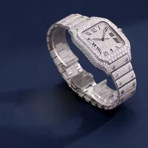 Chất lượng cao tùy chỉnh Iced moissanite kim cương đồng hồ cho nam giới vvs kim cương ngày hiển thị phiên bản giới hạn hip hop phong cách - Product Image 3