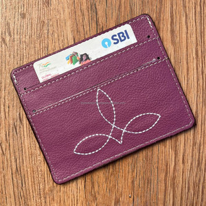 Cartera multifuncional de moda de cuero de vaca genuino para mujer, elegante funda inteligente de punto de bota para tarjetas de crédito - Product Image 2