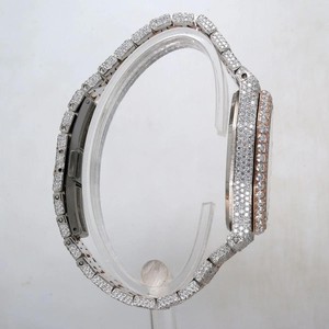 นาฬิกาข้อมือสแตนเลสสำหรับผู้ชายสายรัดเพชรโมอิส VVS1ใสขนาด20มม. สายนาฬิกาแฟชั่น - Product Image 3