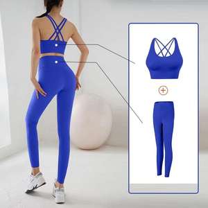 Conjunto de yoga Sujetador deportivo para mujer y mallas Jogging Conjunto de 2 piezas Deportes Mujer Ropa de gimnasio Ropa de mujer Conjunto de yoga - Product Image 5