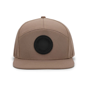 Sombrero de Golf de 7 paneles personalizado de fábrica VN, lona, ala plana, corte láser, Parche de PVC, logotipo, cierre de plástico de goma, impermeable para exteriores - Product Image 1