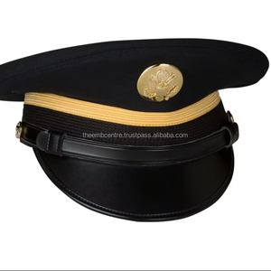 Casquette d'uniforme de la marine personnalisée, couvre-chef brodé à la main, insigne en argent, qualité supérieure fabriqué au Pakistan - Product Image 1