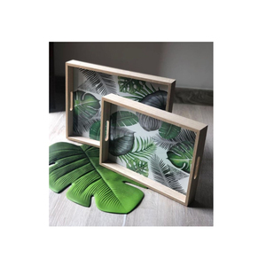 Feuille Élégant Designer Plateau En Bois Maison Table Décor Alimentaire Plateau De Service Vaisselle Décoratif Plateaux De Service Alimentaire - Product Image 1