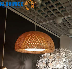 Rustic Bamboo Handmade Lampshade Frame Chandelier Durable Safe Eco-Friendly Kitchen Space Organizer - Product Image 3