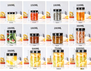 Barattolo in <span class=keywords><strong>Vetro</strong></span> Trasparente Riutilizzabile da 500ml a Bocca Larga per Conservazione di Frutta e Sottaceti - Product Image 2