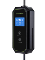Chargeur EV portable 3,5 kW 16A Type 2 230Vac monophasé avec protection RCD, écran LCD, câble de 5 m pour usage domestique, garage et voyage en Europe