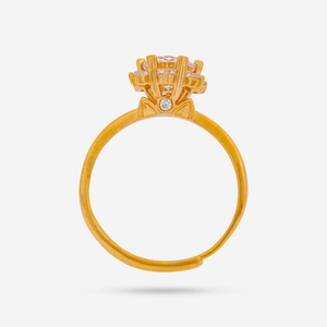 Bague Chevalière en Argent 92,5 Plaqué Or Rose, Incrustation Technologie Griffe, Élégante Bague de Fiançailles - 188515 - Product Image 4