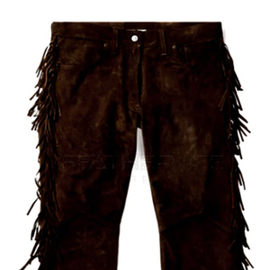 Pantalon en jean évasé à jambes larges pour hommes Pantalon en cuir personnalisé à empiècements Pantalon en denim à cloche tendance Vente en gros - Product Image 3