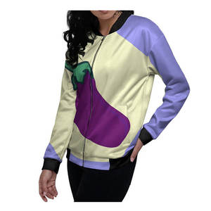 เสื้อแจ็กเก็ตบอมเบอร์ลายดอกไม้สำหรับผู้หญิงไซส์พิเศษผ้าซาตินพิมพ์ลายมีซิปแขนยาวระบายอากาศได้ดีสินค้ามาใหม่ - Product Image 2