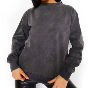 Sweatshirts en détresse pour femmes de qualité supérieure Logo personnalisé Sweat-shirt vintage de qualité supérieure pour femmes Sweatshirts délavés à l'acide - Product Image 1