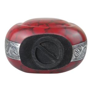 Urne funéraire artisanale en aluminium et laiton en forme de goutte d'eau avec croix gravée, 10 pouces, objet d'art et de collection pour cendres humaines - Product Image 4