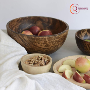 ชามไม้ที่ประณีตสีน้ำตาลเข้มขัดเงาผิวเรียบมีเอกลักษณ์พื้นผิวหินอ่อนลวดลายหมุนวนที่ซับซ้อน - Product Image 6