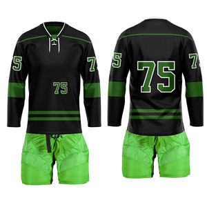 Wholesale Premium Quality 100% Polyester Custom Sublimation Ice Hockey Jerseys Fully <b>Dye</b> Sublimation Printing Custom Colors - Product Image 5