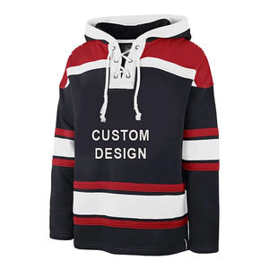 Haute Qualité Tackle Twill Broderie Hockey Hoodies Sur Mesure Hiver Polaire Hockey Sur Glace À Capuche avec Lacets Hockey Sur Glace À Capuche - Product Image 1