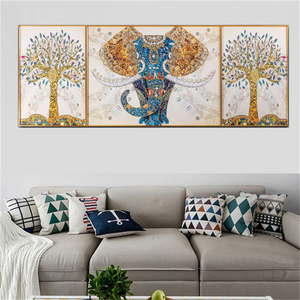 Set Personalizzato di 3 Pezzi Arte Murale Grande con Albero, Animale ed Elefante <span class=keywords><strong>in</strong></span> <span class=keywords><strong>Vetro</strong></span> Temperato, Cristallo e Porcellana - Product Image 2