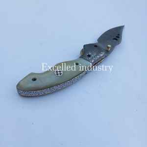 Couteau pliant de camping pour l'extérieur multifonctionnel 356 couches couteau de poche damas avec manche en os couteau - Product Image 5