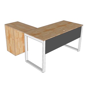 โต๊ะคอมพิวเตอร์รูปตัว L พร้อมขาตู้ไม้ธรรมชาติ HBRT070 - Product Image 2