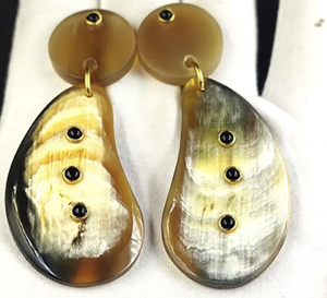 Pendientes de Cuerno Natural Premium para Mujer, Joyería de Cuerno, Uso Diario, Pendientes de Cuerno de Búfalo - Product Image 3