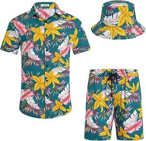 Ensembles de survêtements pour hommes Shorts Polos à fermeture éclair quart de tour Shorts inférieurs Tenues de sport Ensembles de survêtements d'été Ensembles courts décontractés hawaïens Confortables - Product Image 1