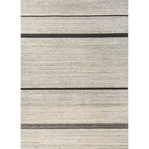 Tapis en laine et viscose tissé à la main, rayé beige et marron, pour usage domestique - Hwv-51052 - Product Image 1