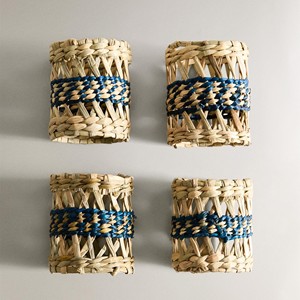 Ensemble d'anneaux de serviette en herbe de mer, décoration de table de mariage, prix le plus bas, anneaux de serviette en tissu d'herbe de mer - Product Image 6