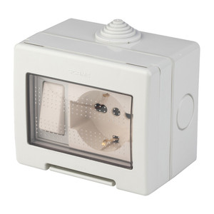 Polypool Pp0170x Cassetta Esterna IP55 con Pulsante + Presa Bipasso Schuko - Product Image 1