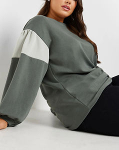 Sudadera Lisa de Cuello Redondo para Mujer, Bordado con Logotipo, Alta Calidad, 100% Algodón, Antiarrugas, Transpirable - Product Image 4