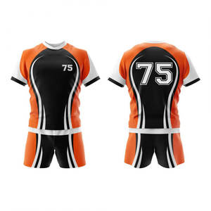 Vente en gros Ensemble de vêtements de sport de rugby football confortables personnalisés Vêtements respirants avec nom d'équipe sublimé pour les équipes fabriquées - Product Image 2