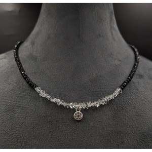 Collar de Espinela Negra y Cristal Herkimer - Product Image 1