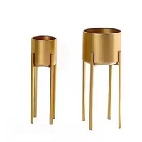 Pot de fleurs moderne en fer écologique de luxe avec long support pour la décoration intérieure, salon, chambre d'enfant, jardin, destiné à l'exportation