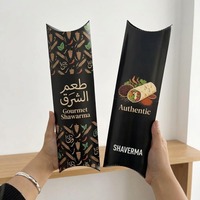 Emballage personnalisé en boîte à oreiller en papier imprimé pour shawarma, kebab, gyros, doner, plats à emporter