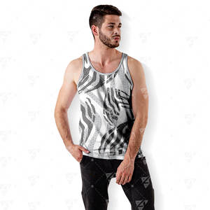 Men's 230 GSM Polyester Gym <b>Vest</b> Custom Logo Solid Plain Sleeveless Tank Top Lightweight Breathable Quick Dry for <b>Bodybuilding</b> - Product Image 4