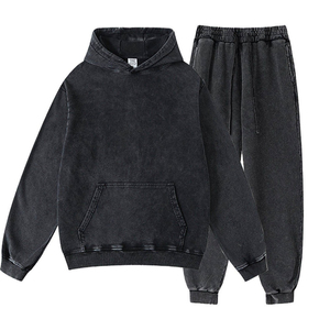 OEM Wholesale 100% Cotton USA Sizes Customized Acid Washed Solid Sweatsuit Heavyweight New <b>Man's</b> Sun Faded Loose - Product Image 3