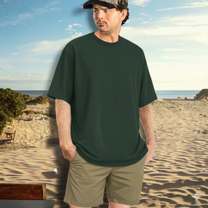 T-shirt en coton surdimensionné pour homme, style hip-hop, tricoté, coupe ample, manches courtes, streetwear, vente en gros - Product Image 4