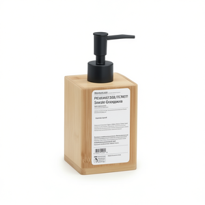 BONNIE Distributeur de savon liquide en bambou noir naturel BN80 41 Gedy avec support et bouteille rechargeable pour salle de bain 7.4x7.4x16.8cm - Product Image 2