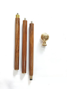 Bâton de marche rond en bois et en laiton de qualité supérieure avec 3 plis faciles à transporter, pour marcher sur des bâtons de marche en bois de rue. - Product Image 2