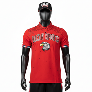 Polo Premium para Hombre, 200 GSM, Transpirable, de Poliéster Piqué, Tacto Suave, Color Rojo, Logotipo Termotransferible, Camiseta Polo para Hombre - Product Image 1