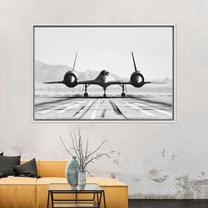 Arte Mural Moderno - Lienzo Impreso con Diseño de Avión a Reacción, Escena de Aeropuerto, 1 Pieza: Marco Blanco - Product Image 1