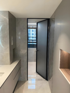Cửa nhôm bên ngoài một cửa hiện đại với khung cửa hẹp bằng nhôm nội thất cửa kính cho phòng tắm hoặc phòng khách - Product Image 4