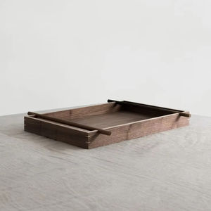 Bandeja de servicio de madera de acacia redonda personalizable hecha a mano, vajilla de estilo clásico para cocina, hogar, Hotel, fiesta, comida - Product Image 1