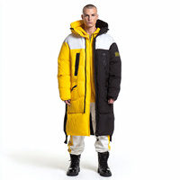Veste longue à capuche matelassée pour homme, hiver, chaude, coupe-vent, respirante, écologique, logo frontal