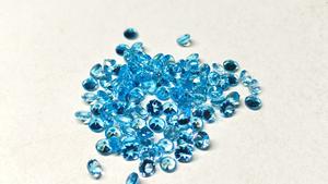 Alta calidad Natural para Topacio Azul suizo 3mm corte brillante piedras preciosas facetadas azules venta al por mayor joyería lote gemas Cuerpo a Cuerpo - Product Image 2